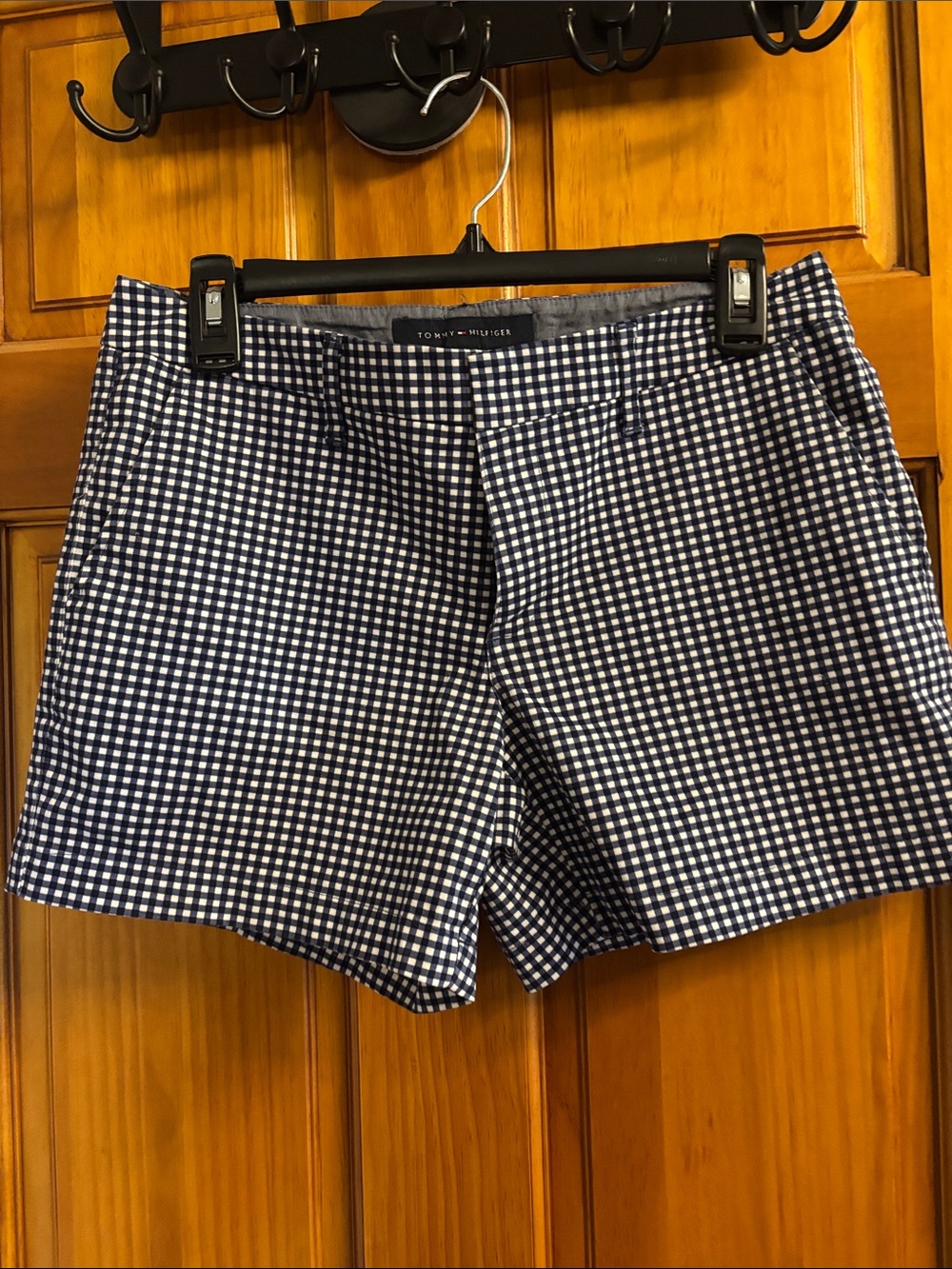 Tommy Hilfiger Navy and White Gingham Bermuda Shorts